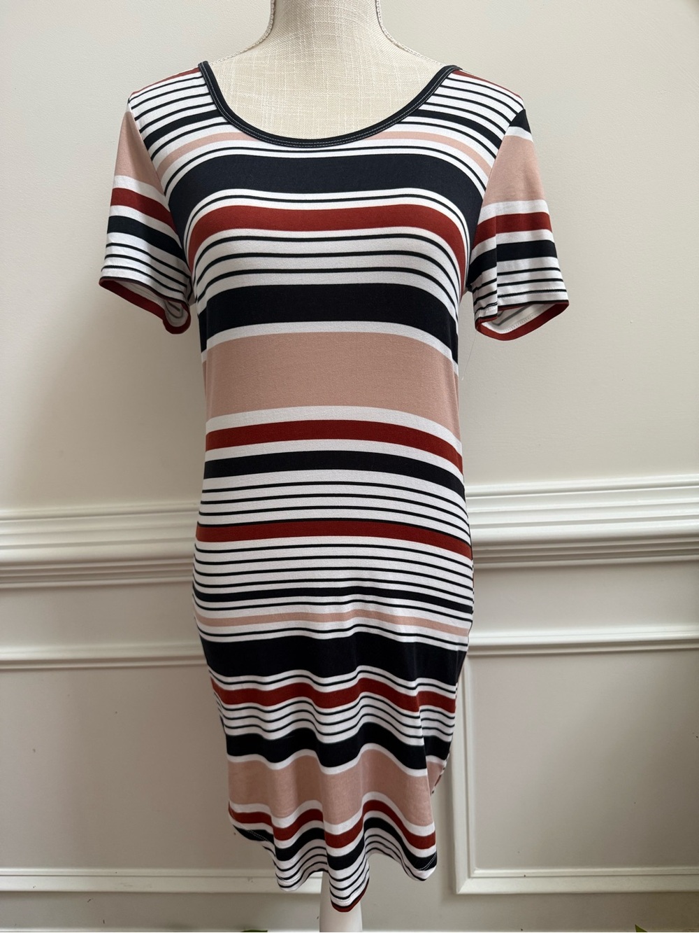 Striped Short-Sleeve Dress